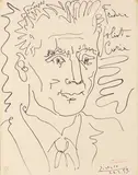 Hommage à F. Joliot-Curie by Pablo Picasso, 1959, stampa offset on paper, offered Apr 2026