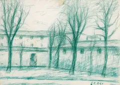 Gino Brogi, Prato, pastel on paper