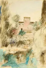 Ardengo Soffici, Paesaggio, watercolour on paper
