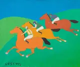 Giuseppe Cesetti, Fantini al galoppo, oil on canvas