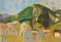 Campeggio a Tarvisio by Bruno Saetti, 1952, oil on canvas applicata on cardboard, offered Apr 2026