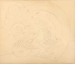 Fortunato Depero, Ciclista - fumatore, 1924, pencil on paper