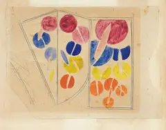 Giacomo Balla, Progetto per paravento, 1916, mixed media on paper applicata on cardboard