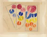 Giacomo Balla, Progetto per paravento, 1916, mixed media on paper applicata on cardboard