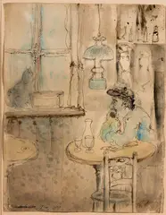 Max Jacob, Café de la Paix, 1908, watercolour