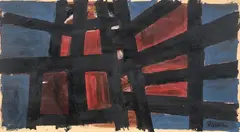 Costruzione by Vinicio Berti, 1950, tempera on paper applicata on compensato, offered Apr 2026