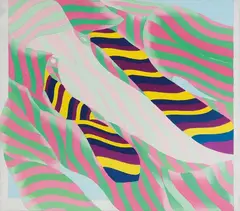 Umberto Buscioni, Camicia e cravatta alla finestra, 1968, oil on canvas