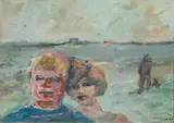 Mino Maccari, I fidanzati, oil on compensato