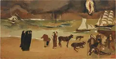 Lorenzo Viani, Il miracolo, 1933, oil on compensato