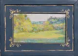 Giacomo Balla, Paesaggio di Villa Borghese, oil on cardboard pressato