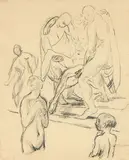 Ugo Capocchini, Studio per «Deposizione», pencil on paper