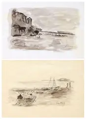 Due acquerelli by Gianni Vagnetti, A) San Vincenzo, offered Feb 2026
