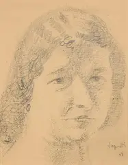Volto by Gianni Vagnetti, 1942, pencil on paper, offered Feb 2026