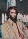 Paulo Ghiglia, Ritratto di uomo con barba, oil on canvas