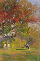 Alberto Zardo, Paesaggio, oil on cardboard