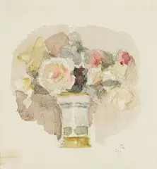 Giovanni Romagnoli, Due disegni a soggetto «Fiori», pencil and watercolour on paper