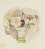 Giovanni Romagnoli, Due disegni a soggetto «Fiori», pencil and watercolour on paper