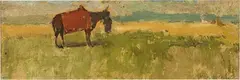 Giovanni Bartolena, Cavallo nel paesaggio, oil on cardboard