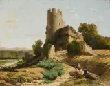 Lorenzo Gelati, Paesaggio con rovine, 1860, oil on canvas