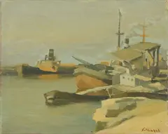 Giovanni March, Marina (Livorno), oil on canvas