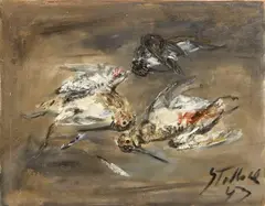 Beccaccine by Guido Tallone, 1943, oil on compensato, offered Feb 2026