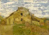 Silvio Bicchi, Casolare, oil on panel
