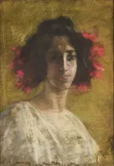 Antonio Mancini, Figura femminile, pastelli on canvas