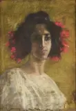 Antonio Mancini, Figura femminile, pastelli on canvas