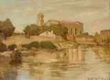 Vittore Zanetti Zilla, La Chiesetta degli Angeli di Murano, 1917, oil on cardboard
