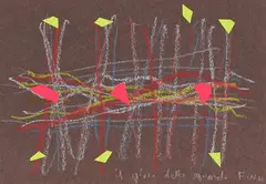 Il gioco dello sguardo by Ennio Finzi, mixed media and collage on card, offered Nov 2025