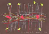 Ennio Finzi, Il gioco dello sguardo, mixed media and collage on card