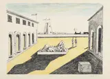 Giorgio de Chirico, Piazza d'Italia, 1969, lithograph a