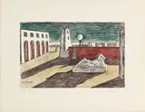 Giorgio de Chirico, L'enigma del ritorno, 1966, lithograph a cinque colori