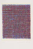 Piero Dorazio, Senza titolo, 1984, screenprint a colori on canvas applicata on card