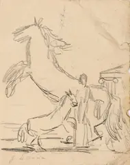 Cavalli in riva al mare by Giorgio de Chirico, pencil on paper, offered Nov 2025