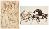 Marino Mazzacurati, Due disegni, A) Due donne