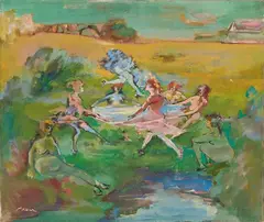 Mino Maccari, Girotondo, oil on canvas