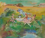 Mino Maccari, Girotondo, oil on canvas