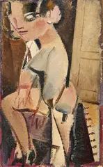 Alberto Manfredi, Figura, 1970, oil on canvas applicata on faesite