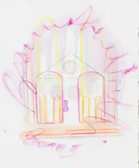 Bruno Ceccobelli, Omaggio a Gentilini, 2003, watercolour on paper