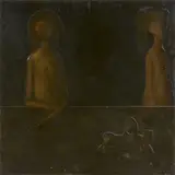 Antonio Bueno, Le amiche, 1968, oil on rilievi