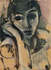 Primo Conti, Figura, 1967, oil on paper applicata on canvas