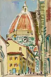 Rodolfo Marma, Via dei Servi, Firenze, 1972, oil on compensato