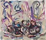 Piero Manai, Natura morta, mixed media on paper applicata on card