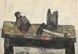 Tino Vaglieri, Natura morta, 1956, oil on faesite
