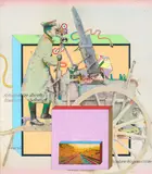 Luca Alinari, Nel ritratto di Eugene Bundarin, 1972, collage and mixed media on faesite