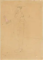 Lorenzo Viani, Militare (soldato inglese), mixed media on paper applicata on card