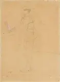 Lorenzo Viani, Militare (soldato inglese), mixed media on paper applicata on card