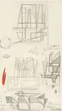 Atanasio Soldati, Studio per "Buongiorno Signor Generale", 1952, pencil on paper