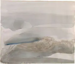 Alfredo Chighine, Paesaggio, 1962, watercolour on card